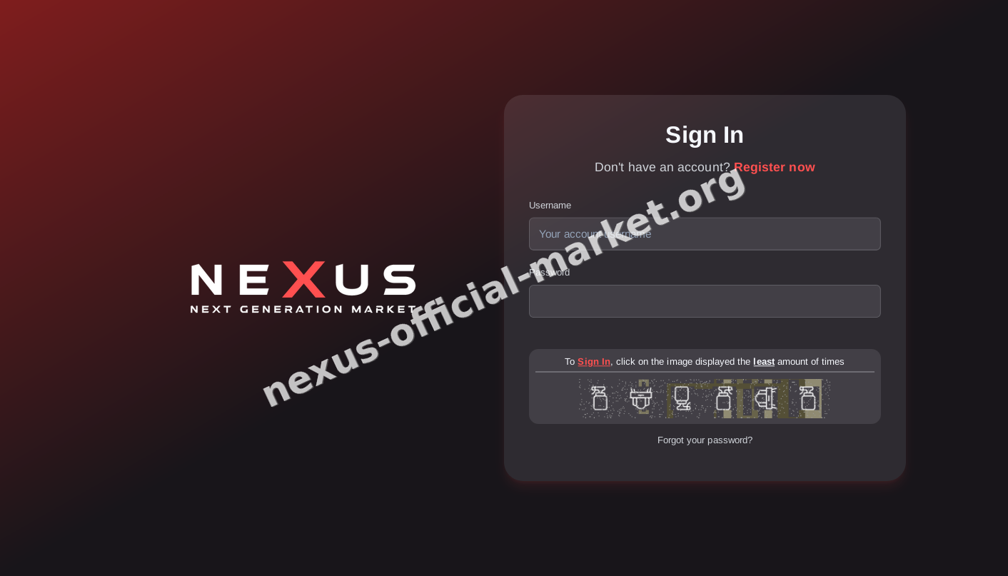 Nexus Official Market interface — view 1